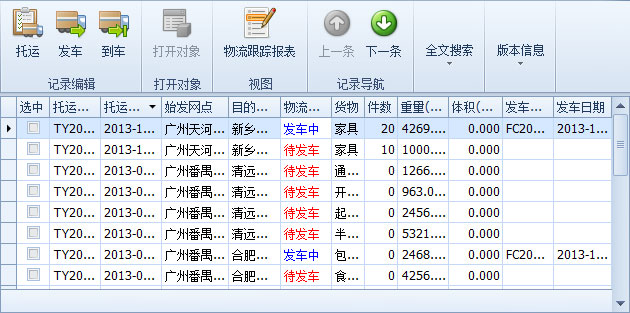 傲藍物流軟件-清晰顯示發(fā)了多少,多少未發(fā)